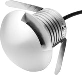 Close-up of a white light bulb with metallic base on a white background